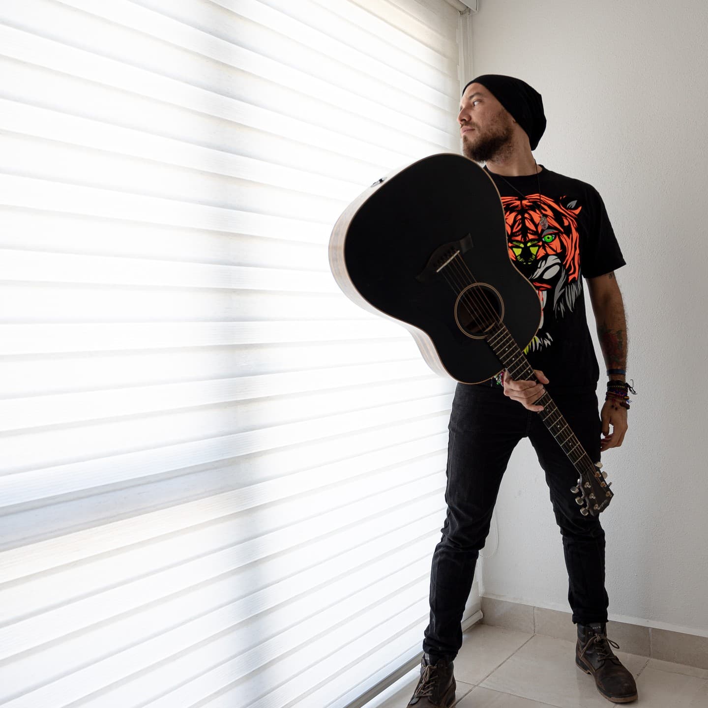 Early acoustic practice with Taylor guitar